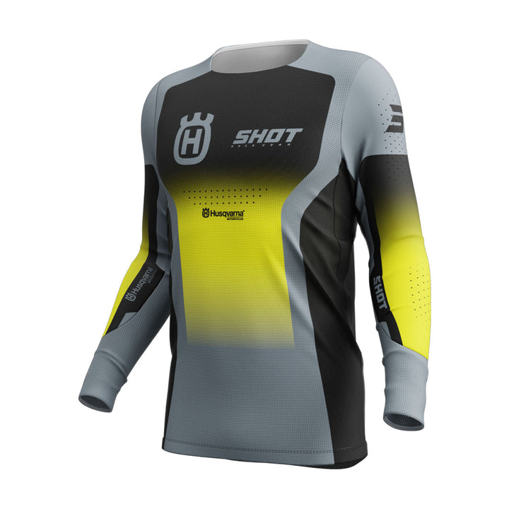 CAMISETA SHOT AEROLITE HUSQVARNA GRIS/NEGRO